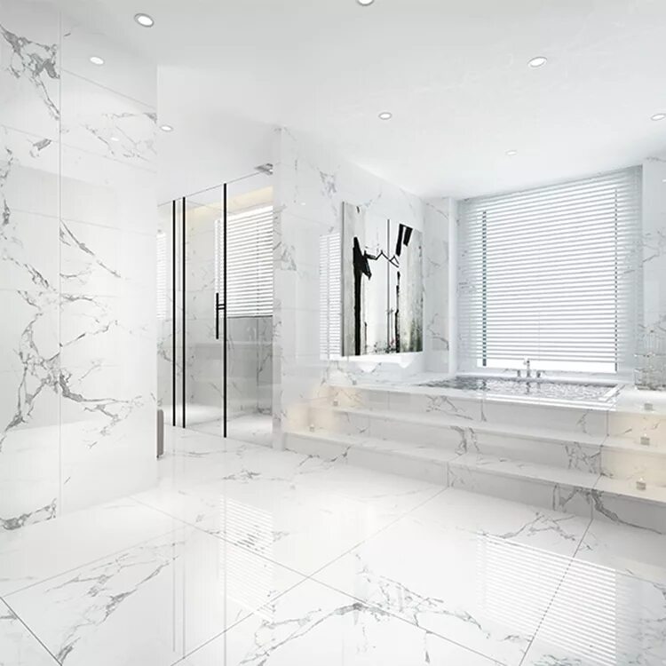 Плитка под мрамор фото интерьера Calacatta Genius белый полированный 60x60 Ceradim 60x60 Ceradim - керамогранит Ч