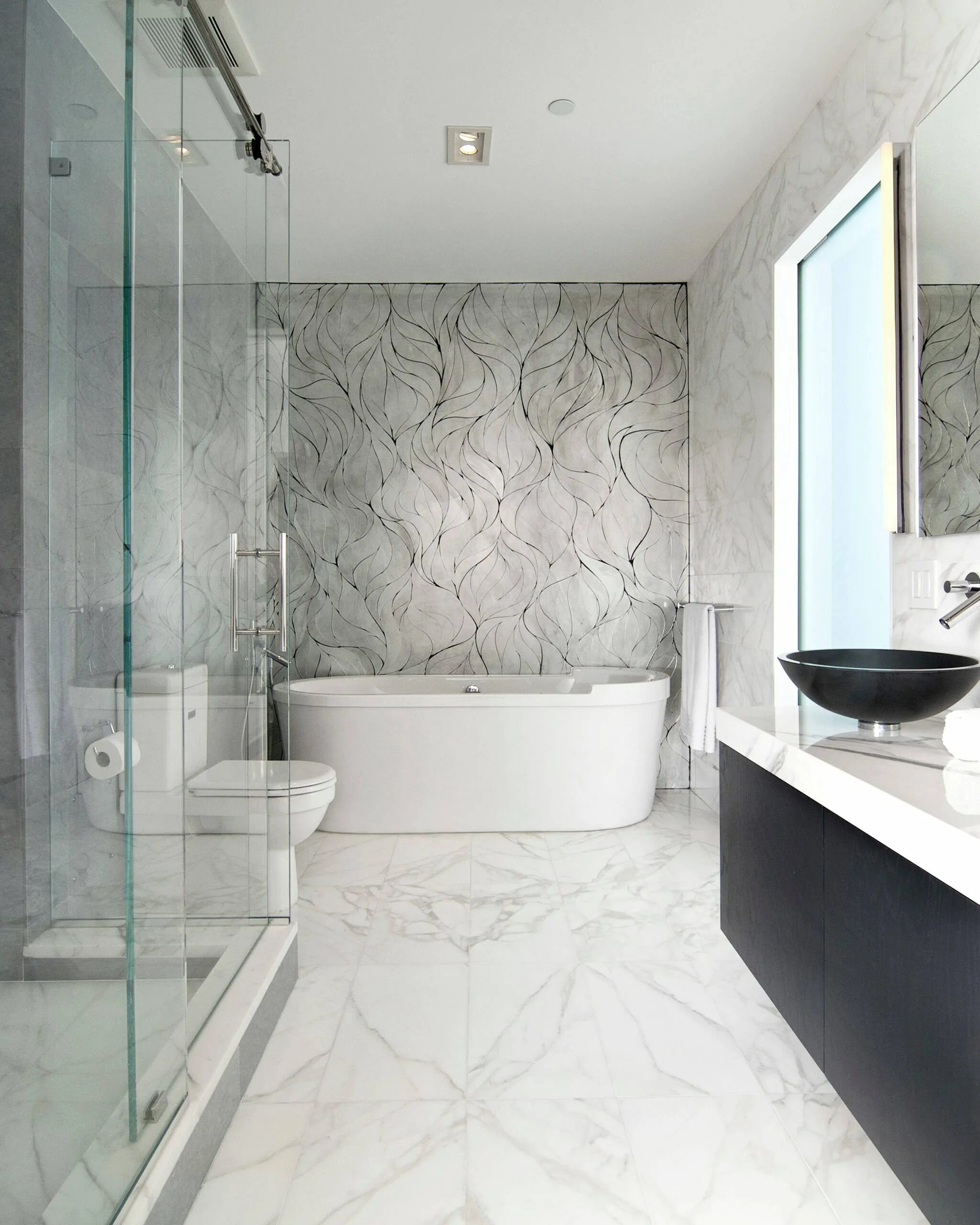 Плитка под мрамор в ванной фото Statuario Alaska 60x120 Casati Ceramica - Керамогранит Касати Керамика Статуарио
