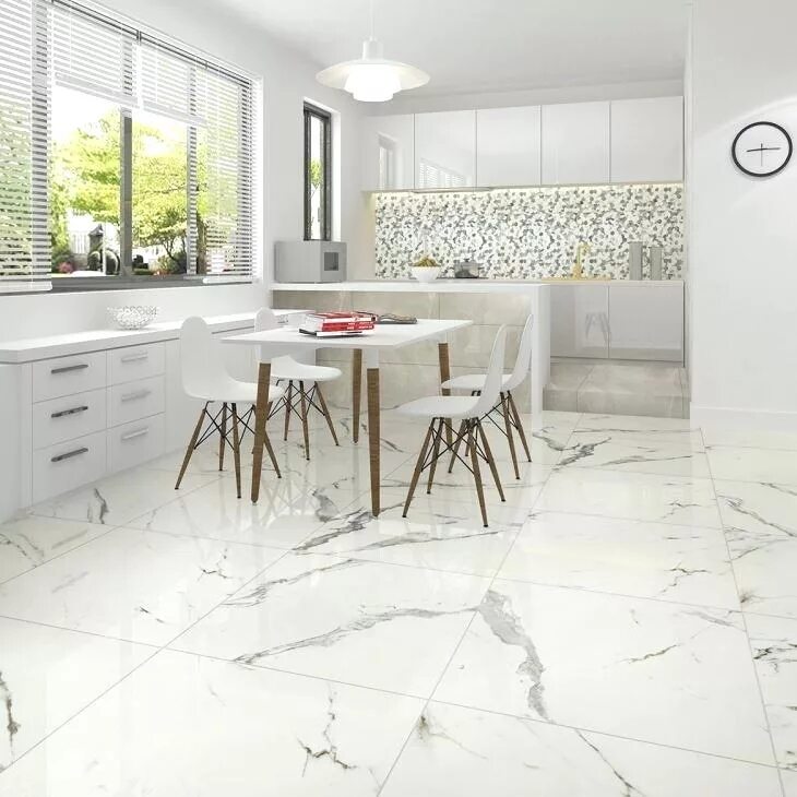 Плитка под светлый мрамор фото Прогрес Керамика Аристо белый 60x60 - Керамогранит ProGRES Ceramica Aristo белый
