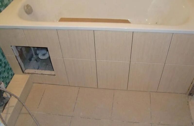 Плитка под ванной фото Экран под ванной своими руками: из пластика, раздвижной, из гипсокартона и плитк