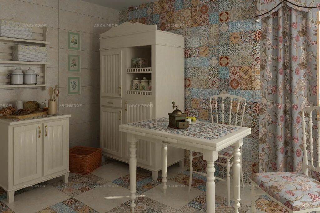 Плитка прованс фото Плитка в стиле прованс для кухни: 60+ фото интерьера плитки Прованс на кухне