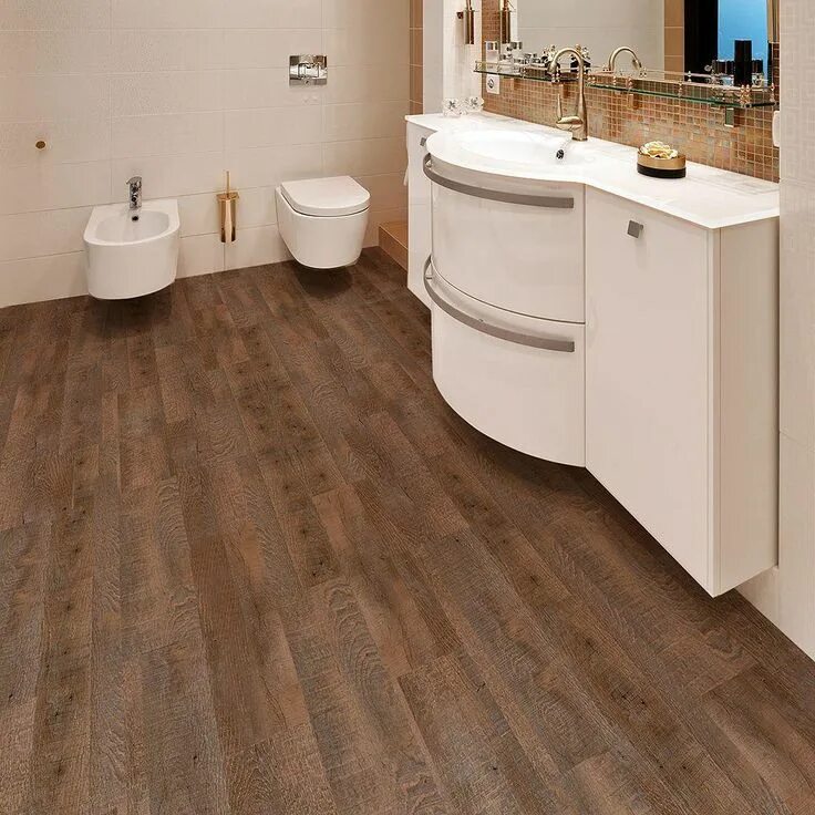Плитка пвх в ванной фото TrafficMaster Allure Ultra 7.5 in. x 47.6 in. 2-Strip Rustic Hickory Luxury Viny