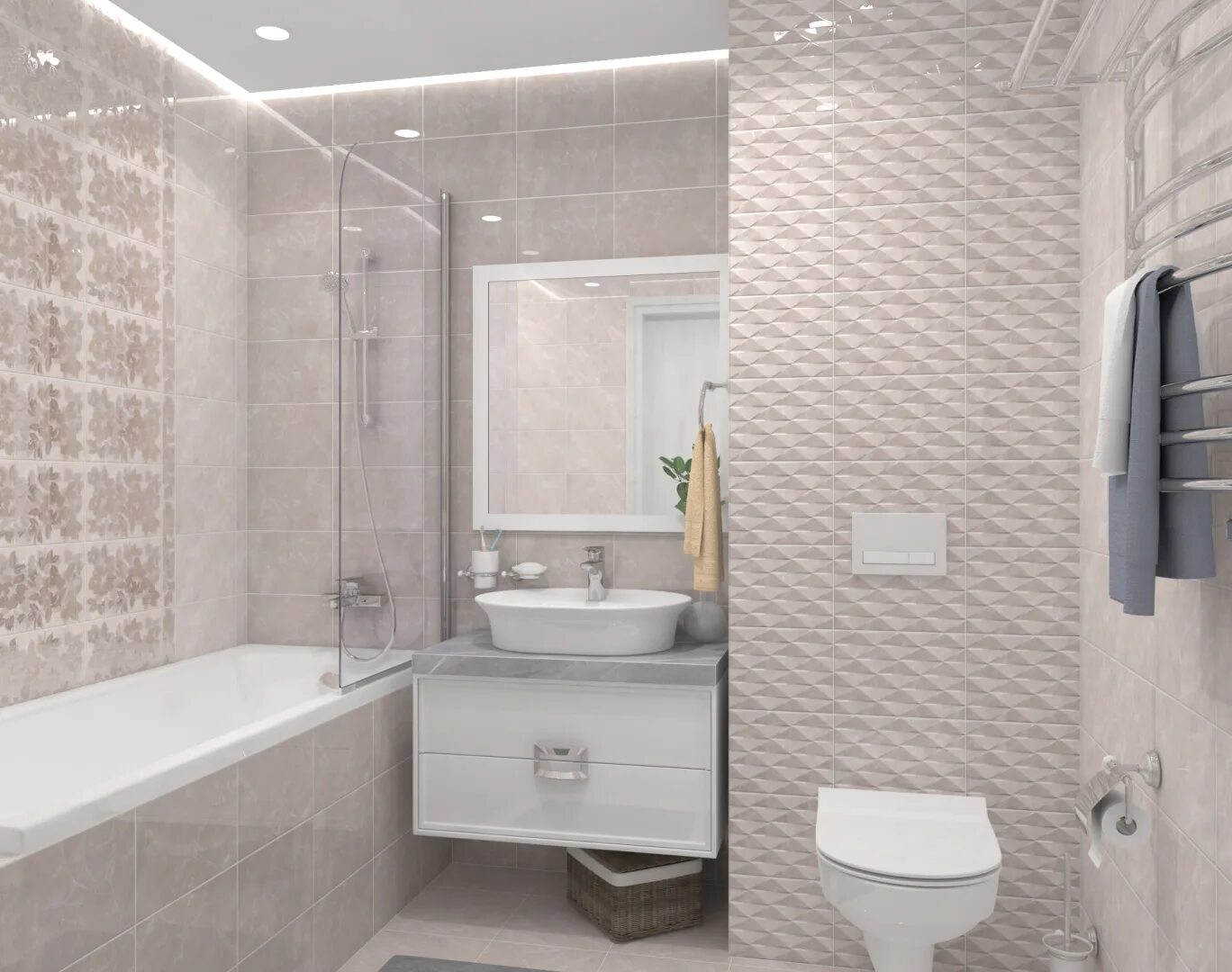 Плитка реальные фото Дизайн-проект из плитки и керамогранита Kerama Marazzi Баккара 2 - интернет-мага