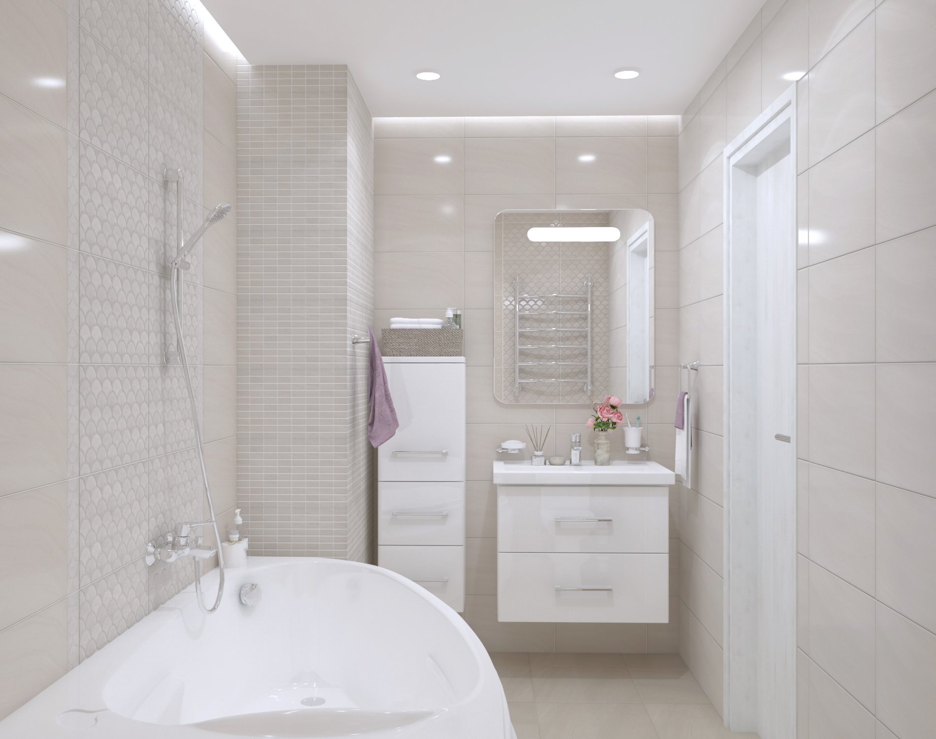 Плитка реальные фото Дизайн-проект из плитки и керамогранита Kerama Marazzi Сияние - интернет-магазин