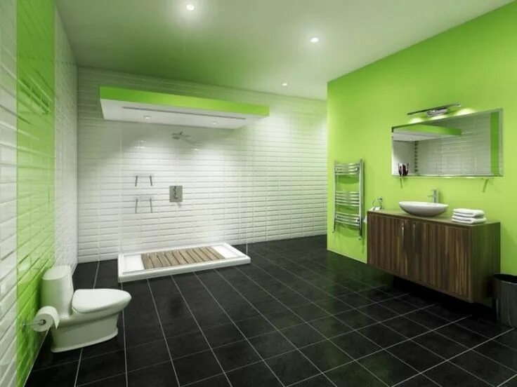 Плитка салатовая фото Ten Green Bathrooms That Look Stunning Baños verdes, Baños interiores, Baños de 