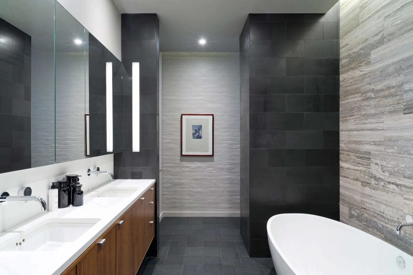 Плитка серого цвета в интерьере Fashion Designer's Residence, Chelsea, NYC (13) Images :: Behance
