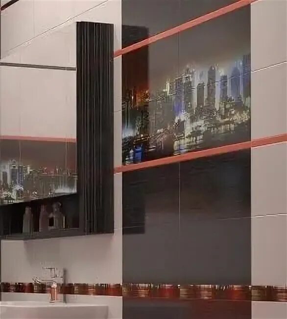 Плитка сити фото Керамическая плитка настенная Terracotta Alba чёрная 20х30 купить в Симферополе,