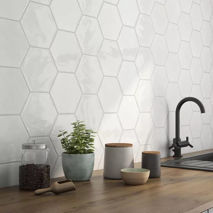 Плитка соте фото Enameled Ceramic Wall Tile Creative Materials Corporation Kitchen backsplash des