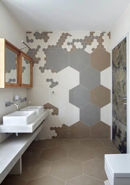 Плитка соты фото Коттедж от дизайн-студии "Мастерская Марии Рожниковой" (con immagini) Bagno