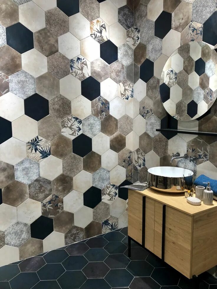 Плитка соты фото A peek into the latest trends coming out of CERSAIE 2019 Kitchen wall tiles, Bat