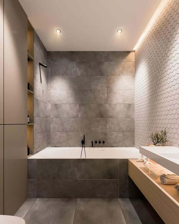 Плитка современные дизайны Apartment in Kraków by Yevhen Zahorodnii HomeAdore Modern bathroom design, Bathr