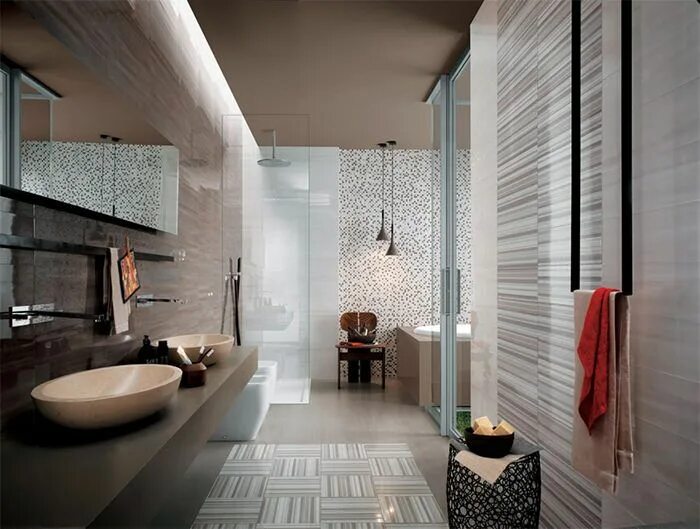 Плитка современные дизайны Banheiros decorados: 30 ideias originais para você se inspirar Bathroom design s