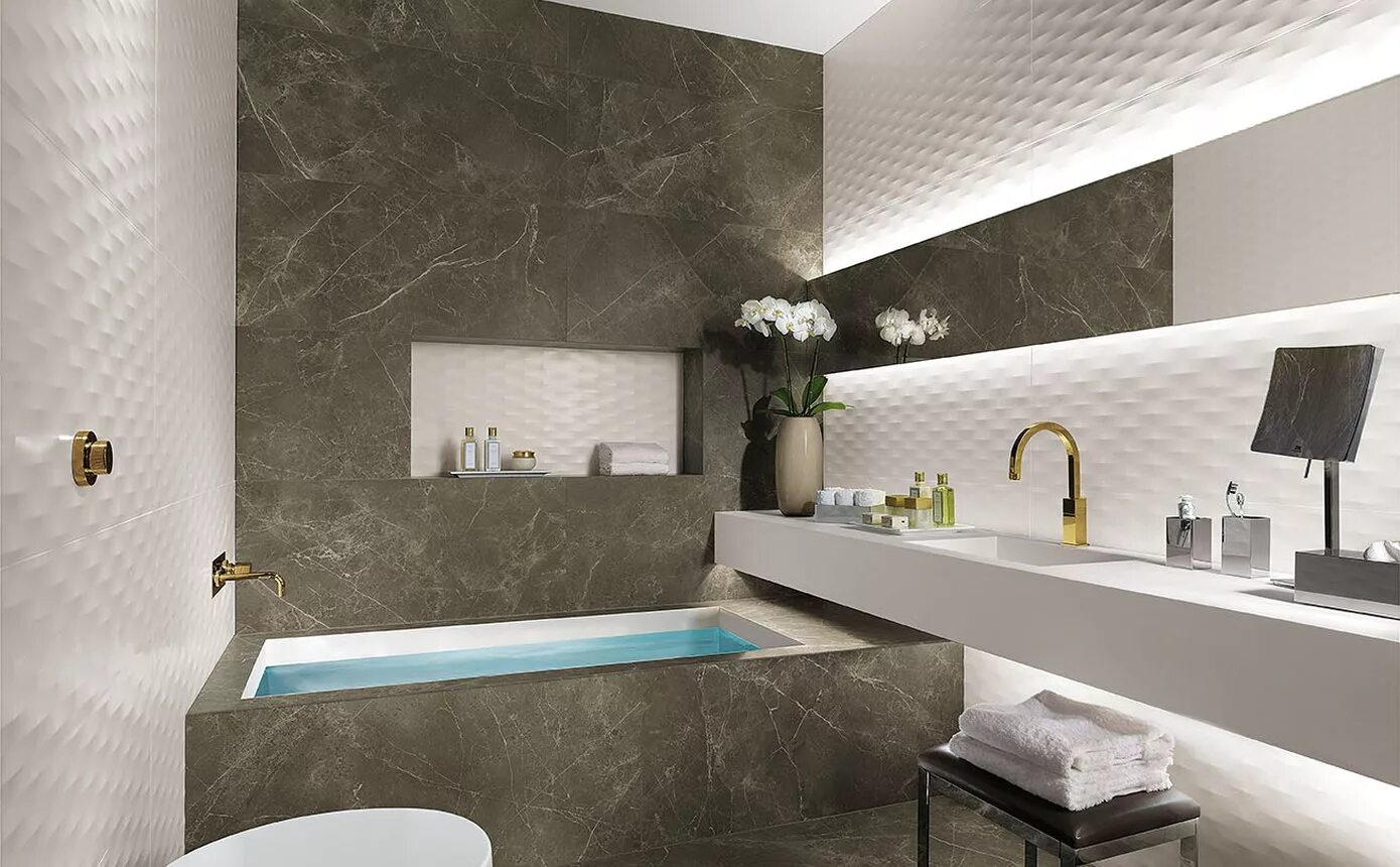 Плитка современные дизайны fPK7 Lumina Stripes White Extra Matt RT 50x120 плитка FAP Ceramiche, Италия - ку