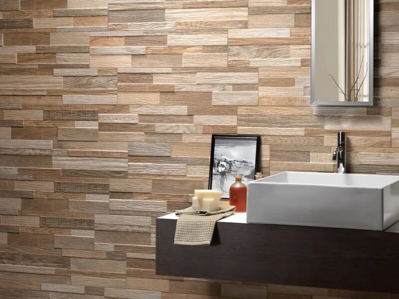 Плитка стена в интерьере J86616 /G Wall Art Sand 15x61 Керамогранит RHS (Rondine) Ceramiche, Италия - куп