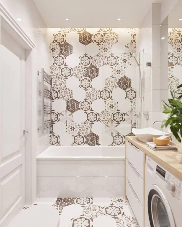 Плитка стиль фото Idée salle de bain, Aménagement salle de bain, Relooking de petite salle de bain