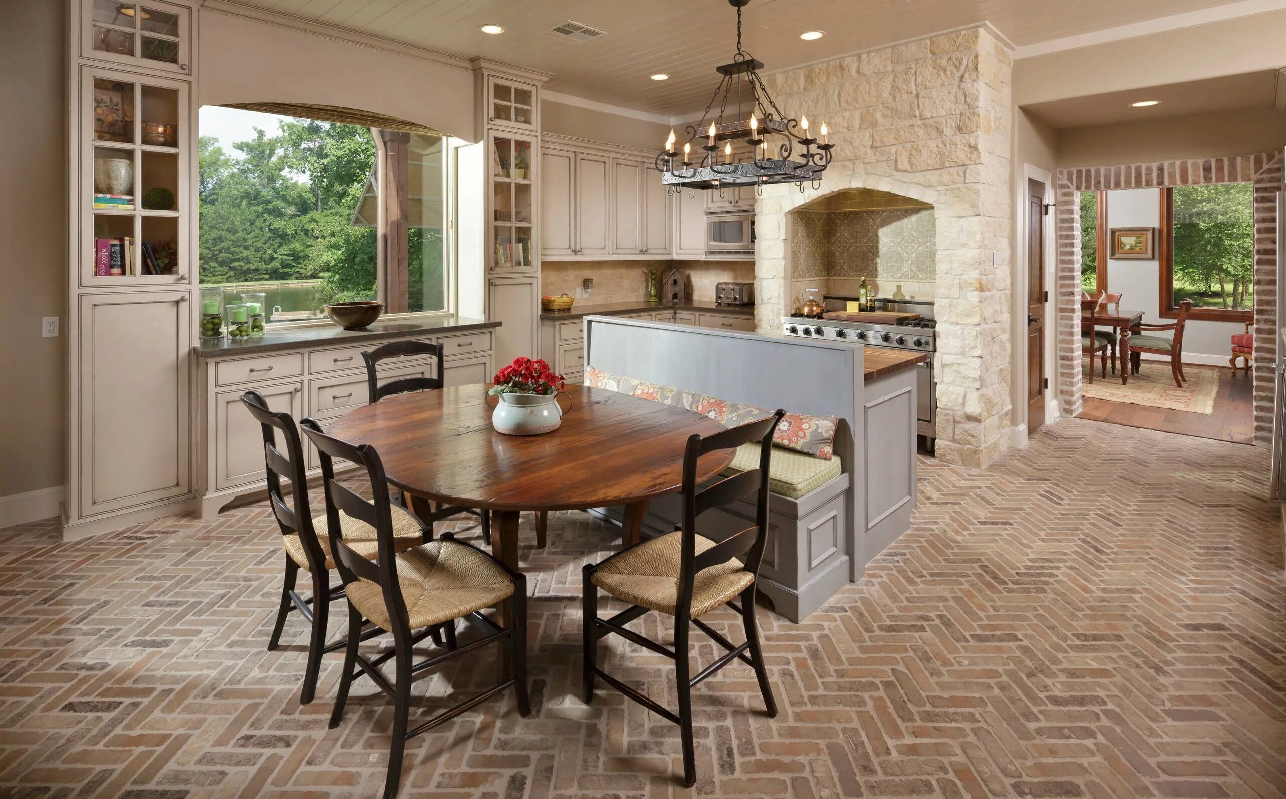 Плитка столовая фото Download wallpaper design, style, interior, kitchen, dining room, section interi