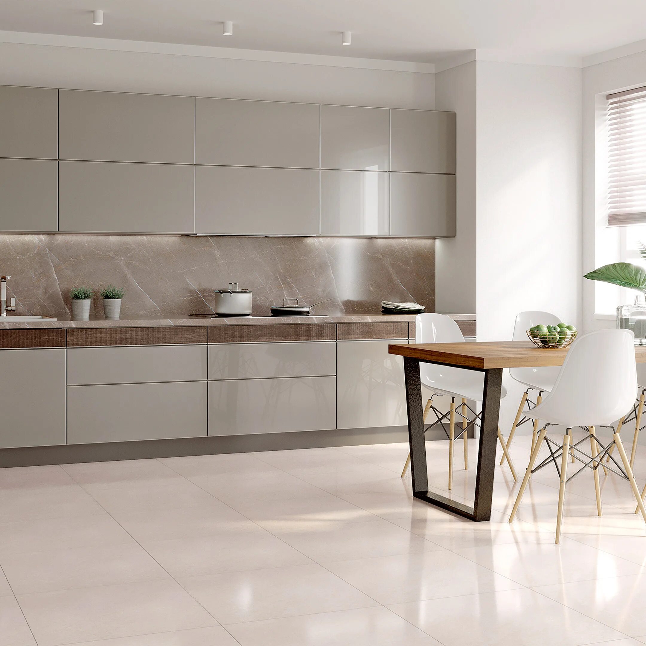Плитка столовая фото Керамогранит Grasaro Crystal светло-серый 600х600х10 мм (4 шт.=1,44 кв.м) оптом 