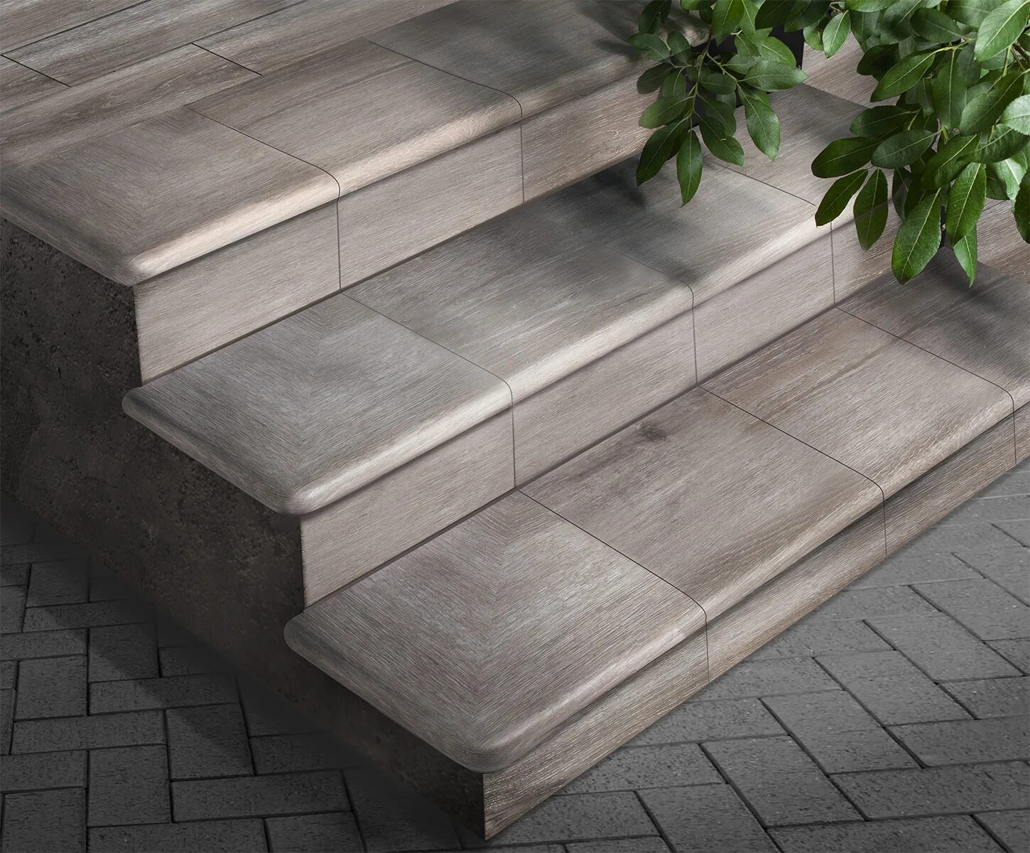 Плитка ступень фото Плитка PELDANO FOREST WENGUE Фронтальная ступень 33X33Х4, ExaGres, Испания - цен