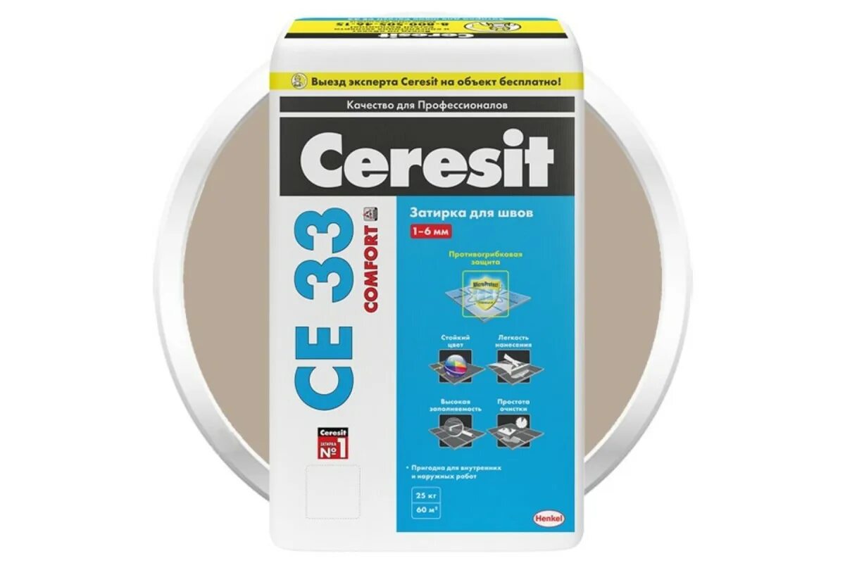 Плитка церезит фото Затирка цементная для узких швов Ceresit СЕ33 Comfort багамы бежевая 25 кг