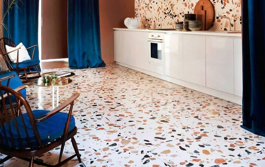 Плитка терраццо фото Il pavimento della nonna è tornato: la graniglia di marmo (Terrazzo Home Trend) 