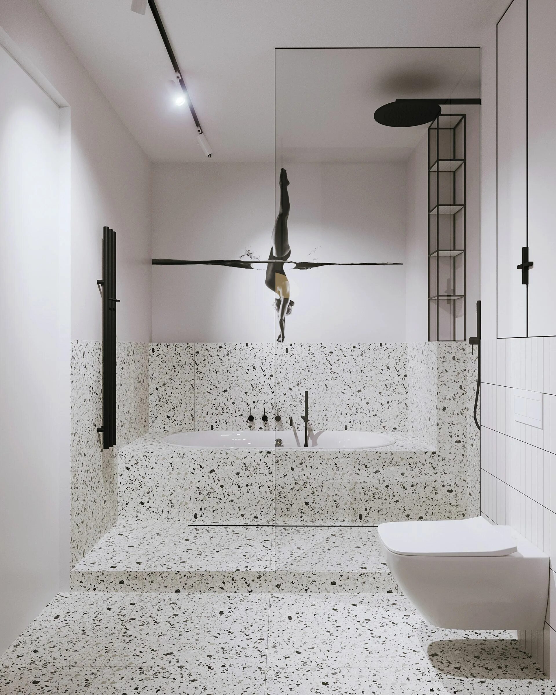 Плитка терраццо в интерьере ванной YORK ARCHITECTS - Y-150 Bathroom interior, Terrazzo bathroom, Bathroom inspirati