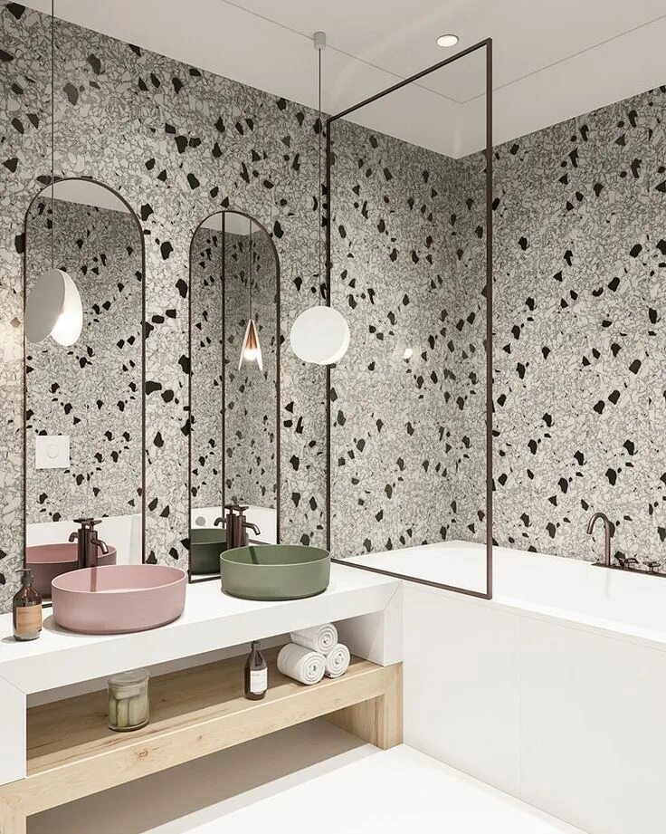 Плитка терраццо в интерьере ванны TERRAZZO IS THE NEW TREND YOU WILL WANT TO FOLLOW #terrazzo #interiordesigntrend