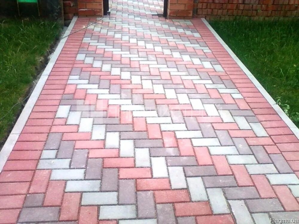 Плитка тротуарная образцы укладки фото Тротуарная плитка "Брусчатка" цвет Серая купить в Самаре по цене 580 руб.