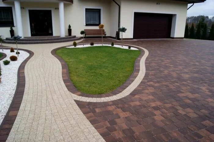 Плитка тротуарная перед домом фото Kostka dekoracyjna Akropol Patio pavers design, Driveway design, Outdoor gardens