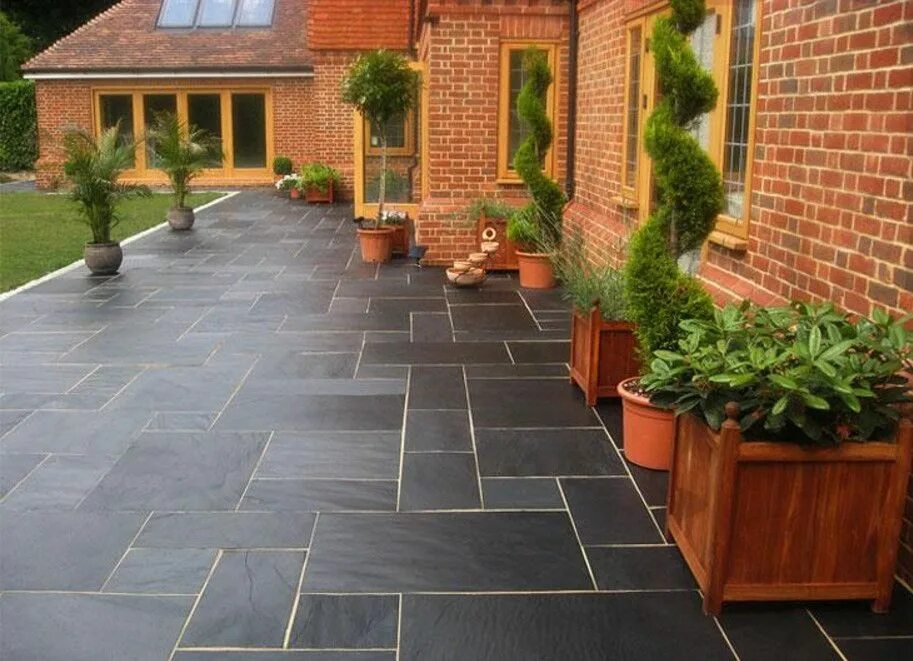 Плитка тротуарная перед домом фото ceramic tile for outside patio Patio stones, Slate patio, Backyard patio