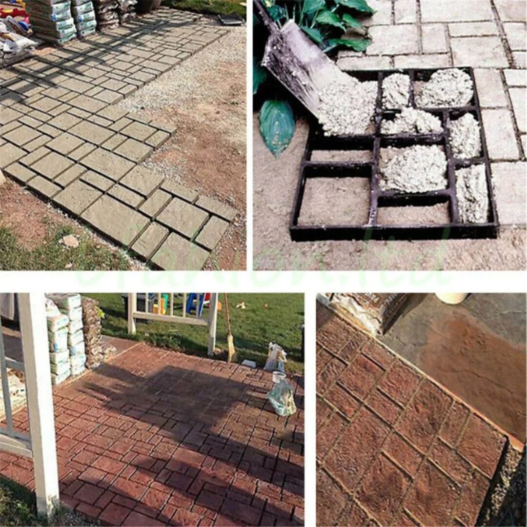 Плитка тротуарная своими руками в домашних условиях Xtian Big Garden DIY Path Maker Mold Paving Cement Stone Mould Brick Road арзан 