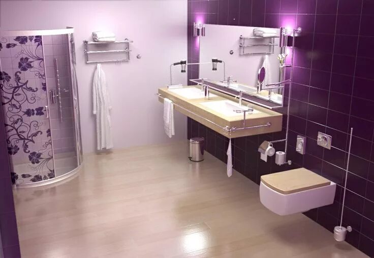 Плитка туалетного гарнитура что это фото Pin on Fiolecik Bathroom design luxury, Purple bathroom interior, Purple furnitu
