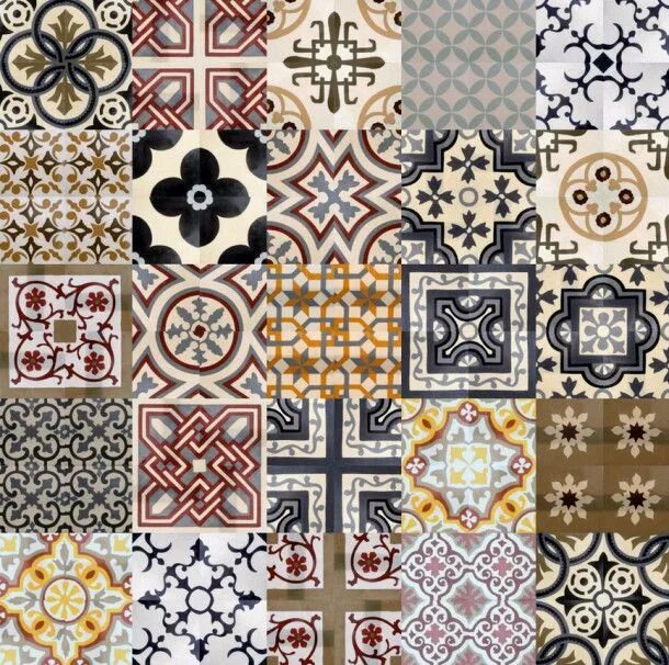 Плитка узоры фото tiles 20 Applique quilting, Tile color palette, Cement tile