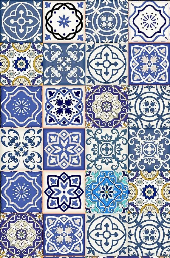 Плитка узоры фото Set of 24 Tiles Decals Tiles Stickers Mixed Tiles for Walls Kitchen Bathroom Fli