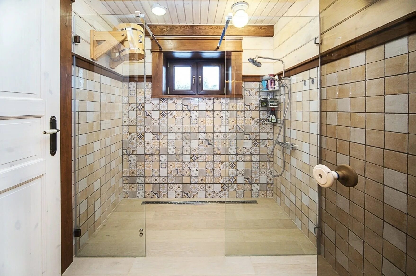 Плитка в бане фото Моечная помывочная в бане плитка - 4sofa.ru