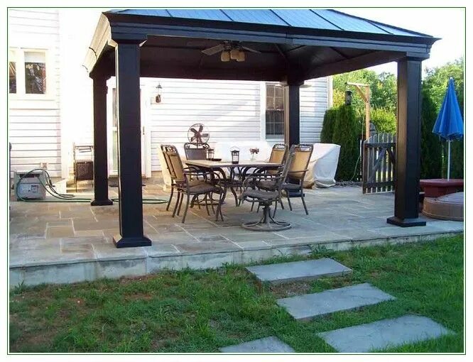 Плитка в беседке фото Gazebos - Interior Design, Architecture and Contemporary Homes Backyard gazebo, 