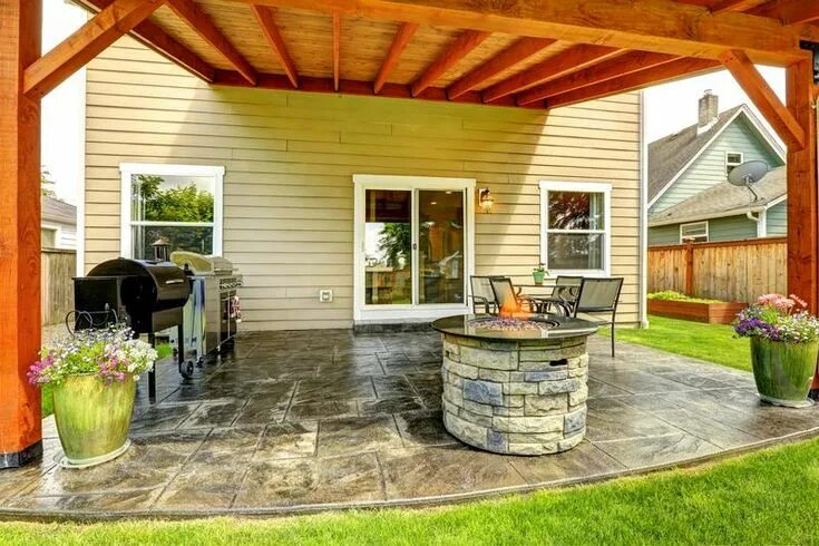 Плитка в беседке фото How to Enjoy Your Patio All Year Long Outdoor fire pit designs, Outdoor fire pit
