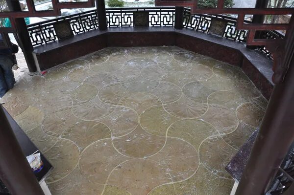 Плитка в беседке на полу фото Китайская беседка. Беседка в китайском стиле