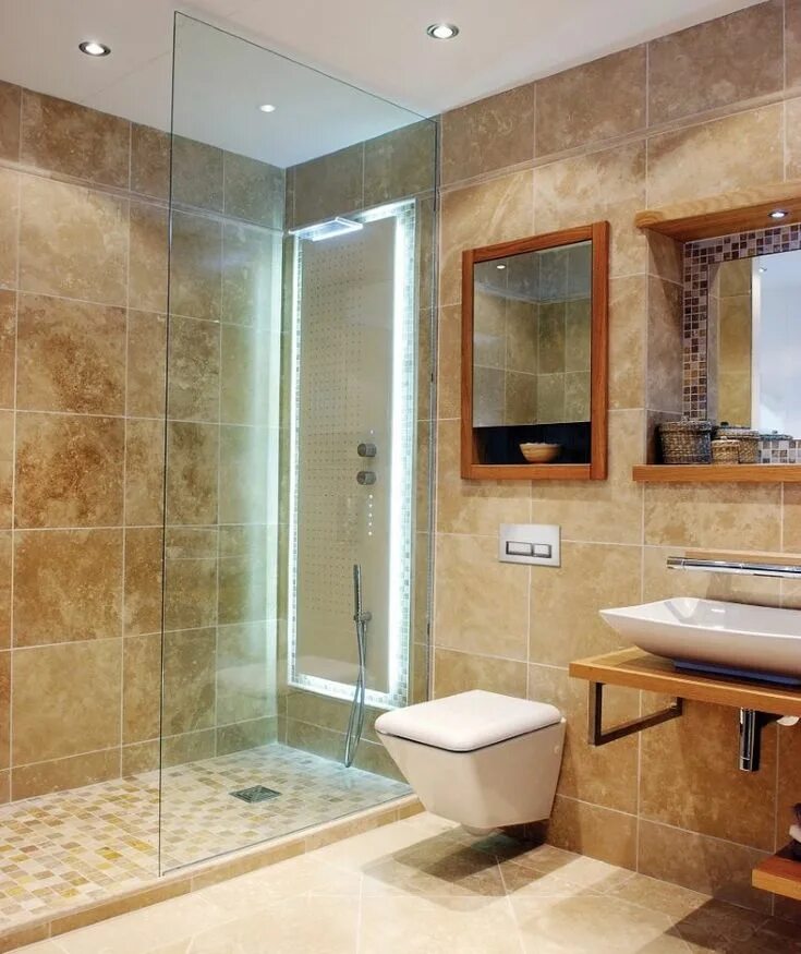 Плитка в большой ванной комнате фото Decoración de interiores y exteriores - baños y aseos. Mobiliario y sanitarios c