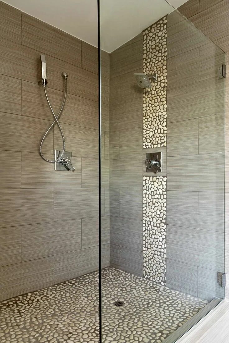 Плитка в душевую комнату фото I Design, You decide: Pebble Tile for the Mountain Fixer-Upper - Emily Henderson
