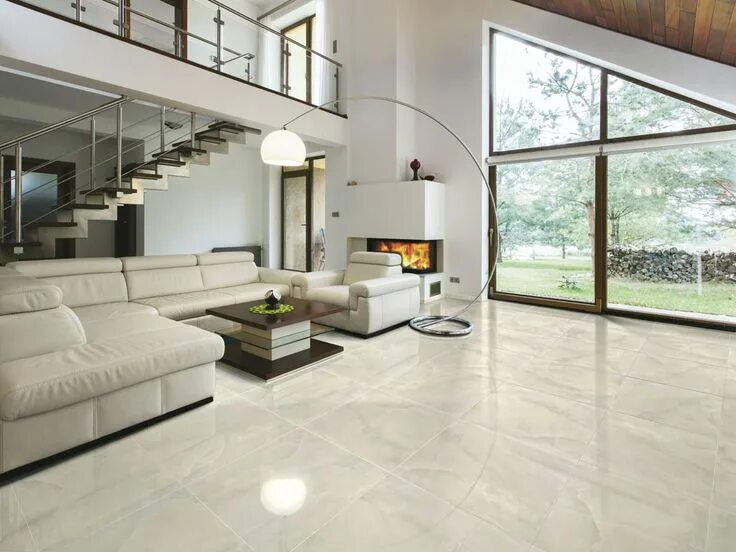 Плитка в интерьере гостиной фото Collezione Elegance: la lucentezza del marmo combinata con la resistenza della c