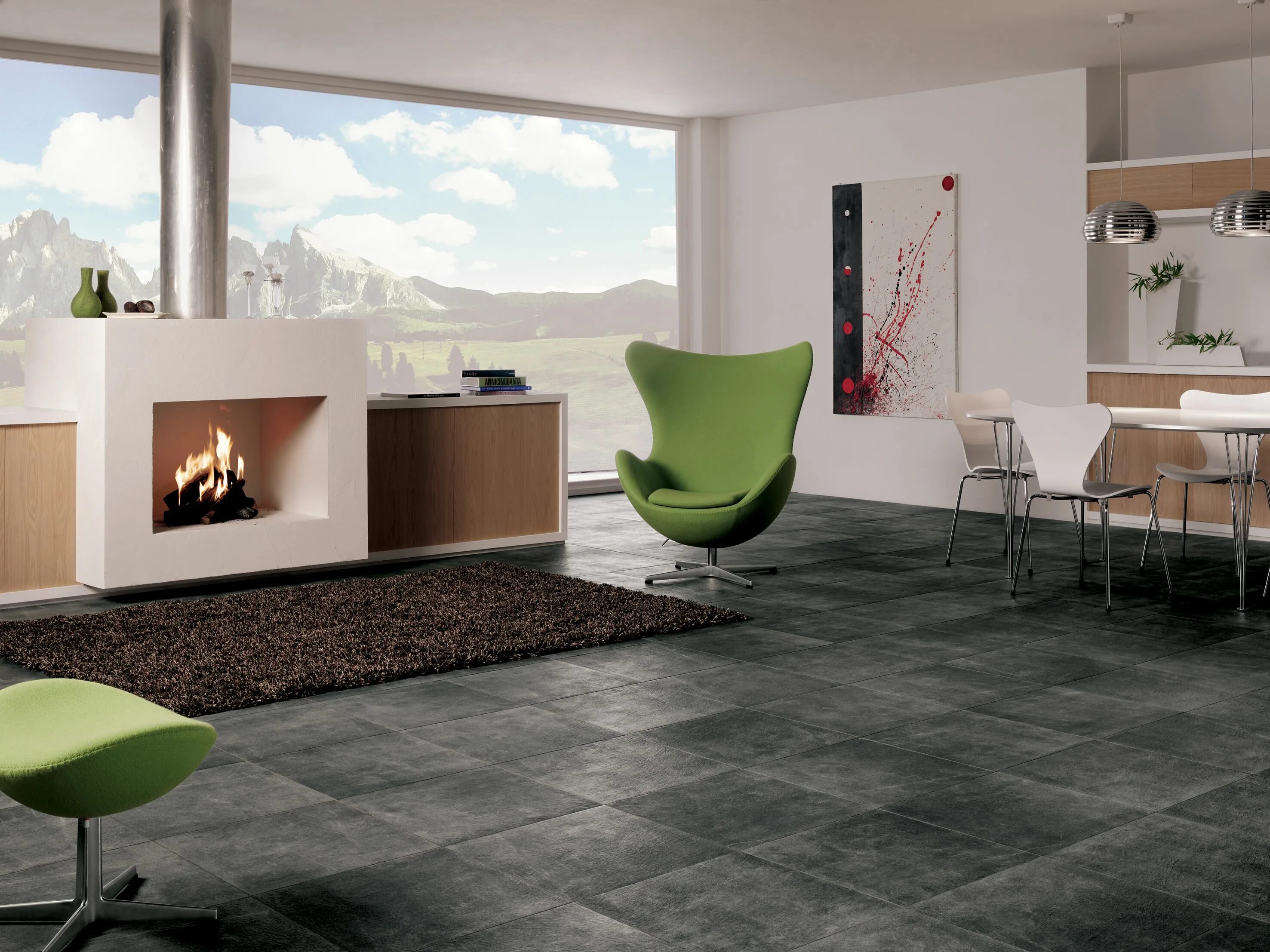 Плитка в интерьере гостиной на полу Arketipo: at the origin of matter Floor tile design, Living room tiles, Floor de