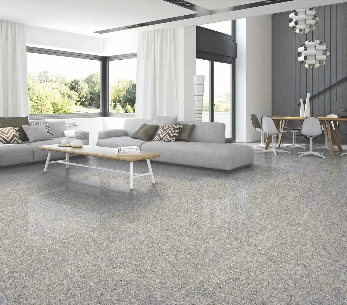 Плитка в интерьере гостиной на полу Prozzo Dove_Prozzo Italian :: Simpolo Tiles and Bathware