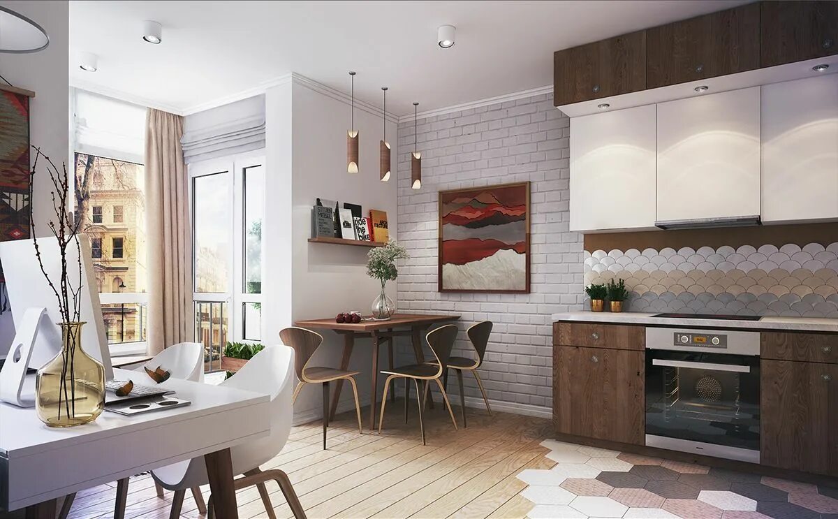 Плитка в интерьере кухни гостиной Four Small Studios That Explore Fun and Whimsical Styles Home decor tips, Contem