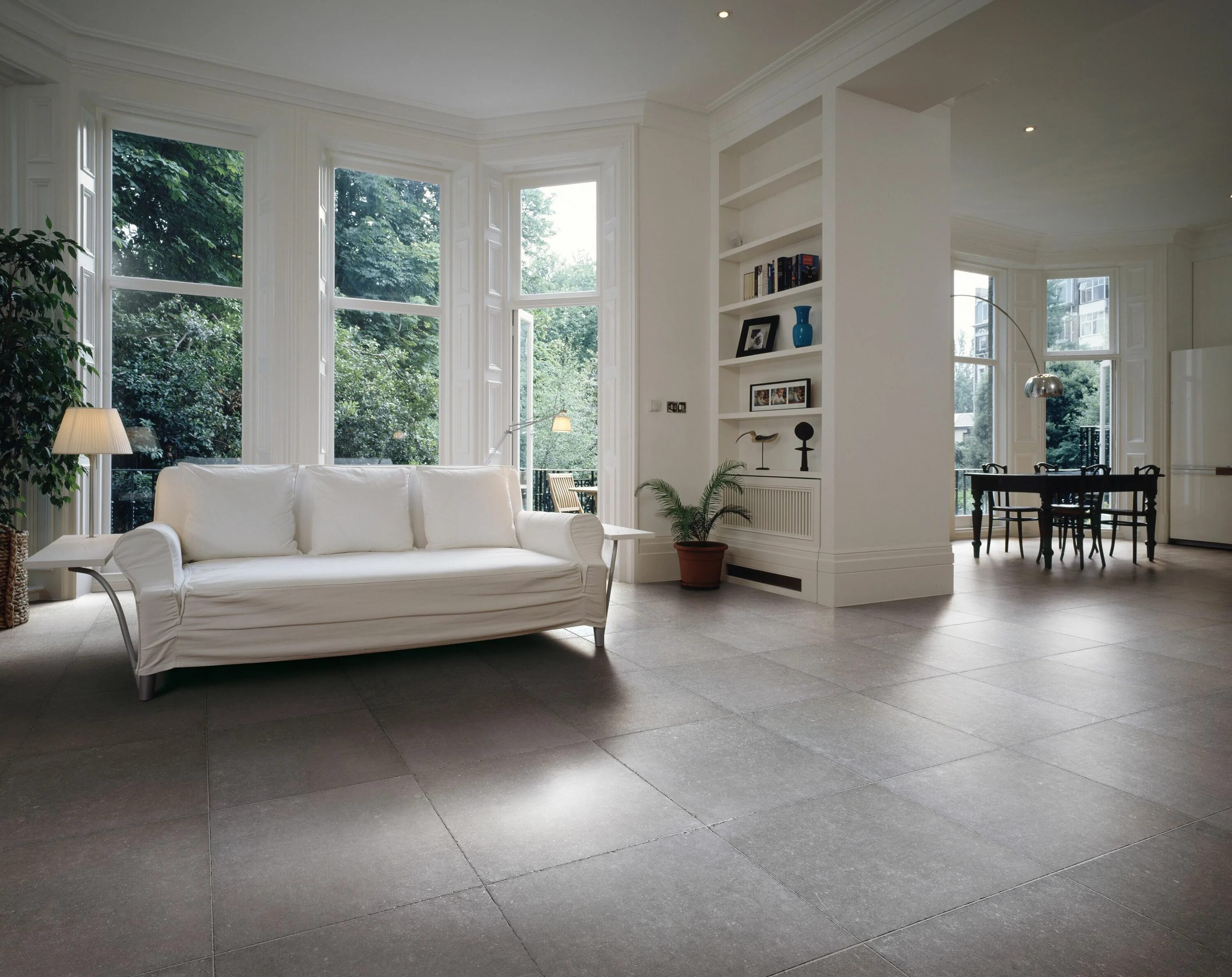Плитка в интерьере квартиры фото Belgian Pierre Bleue stone effect porcelain tile - Bluetech Living room designs,