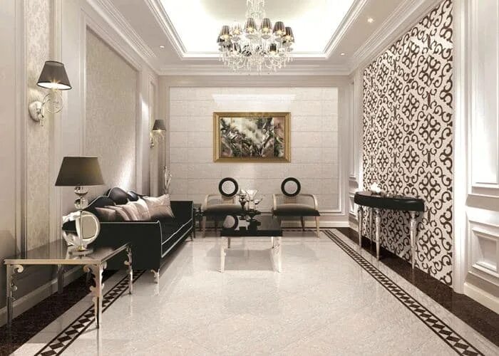 Плитка в интерьере квартиры фото Плитка Керамогранит полированный 600х600 Sany Ceramics купить в Москве - низкие 