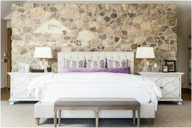 Плитка в интерьере спальни 22 Pascher Mur Deco Photos Stone walls interior, Home wallpaper, Home decor