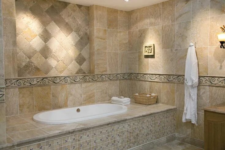 Плитка в комнате на стене фото Hydro Systems Designer 72" x 36" Drop in Soaking Acrylic Bathtub Wayfair Bathroo