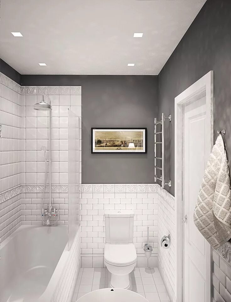 Плитка в маленькой ванной фото дизайн Дизайн ванной комнаты. #inscale #inscalestudio #bathroom #detail #classic #inter