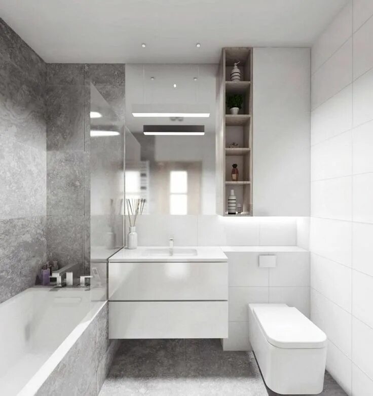Плитка в маленькой ванной фото дизайн Große Fliesen für kleines Bad - Tipps, Fliesenformate und Bilder Arredamento pic
