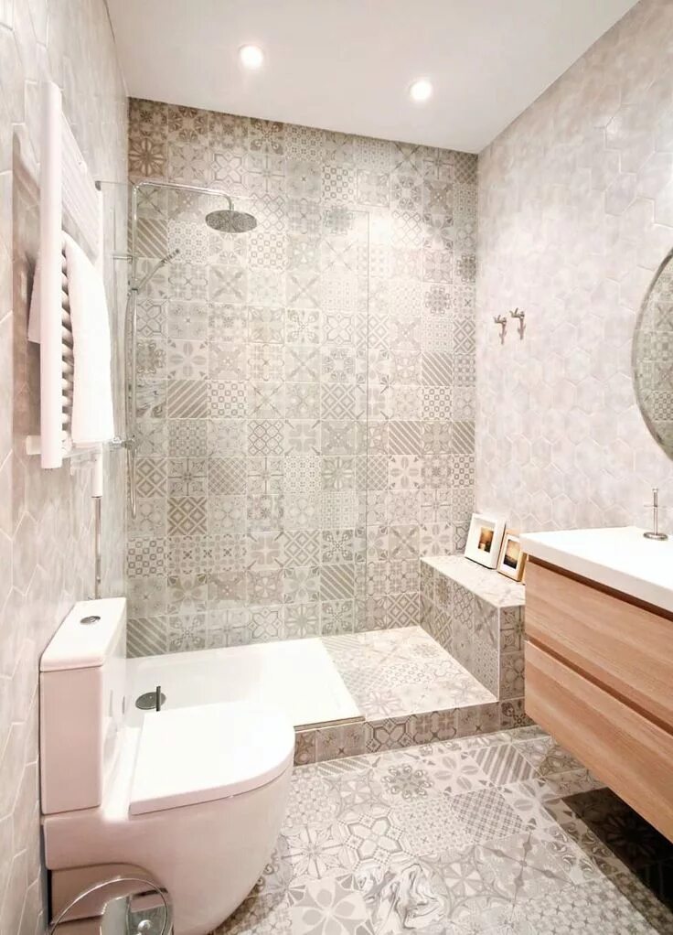 Плитка в небольшой ванной фото Apartamento turistico eixample, piedra papel tijera interiorismo homify Decoraci